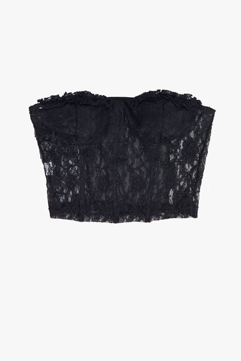 CORSETRY LACE CROP TOP