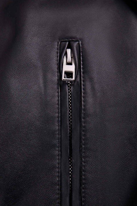 JACKET WITH LEATHER TEXTURE