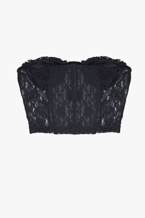 CORSETRY LACE CROP TOP