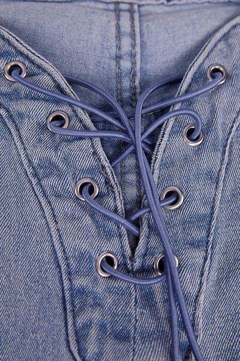 LACED UP JEANS