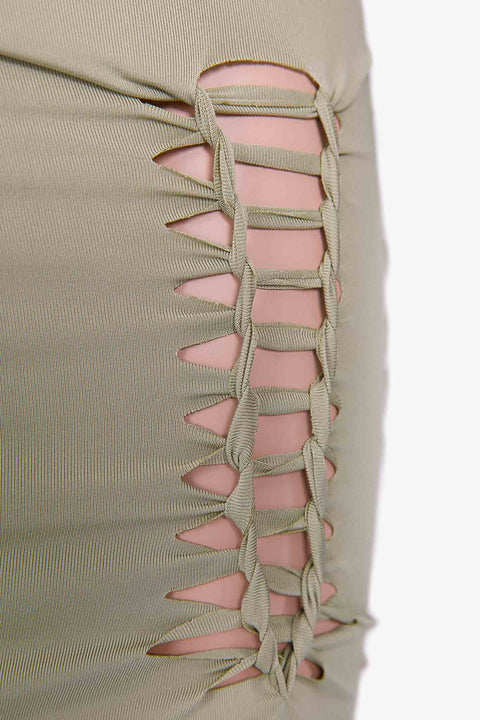 FITTED MINI SKIRT WITH OPENINGS