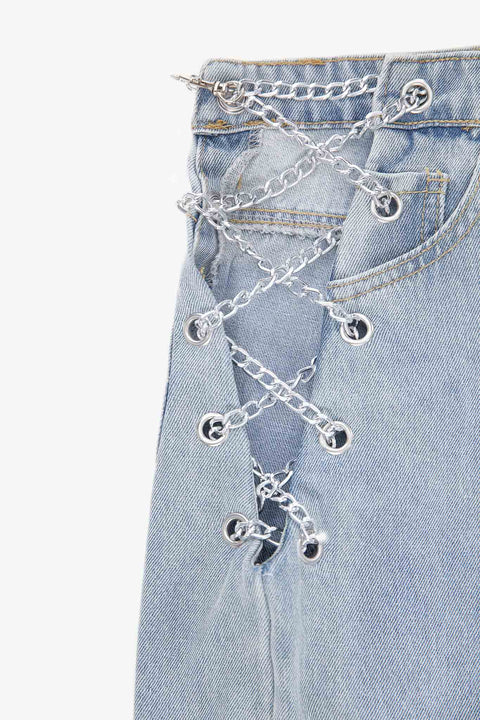 JEANS WITH CHAINS