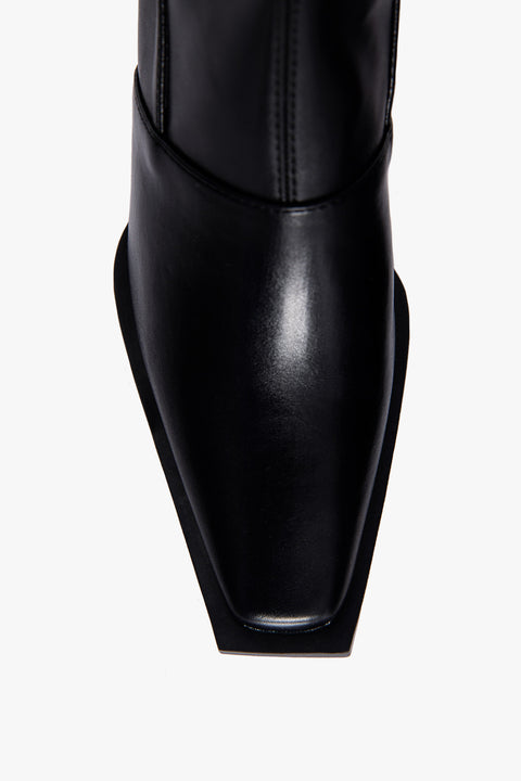 SQUARE TOE FAUX LEATHER BOOTS